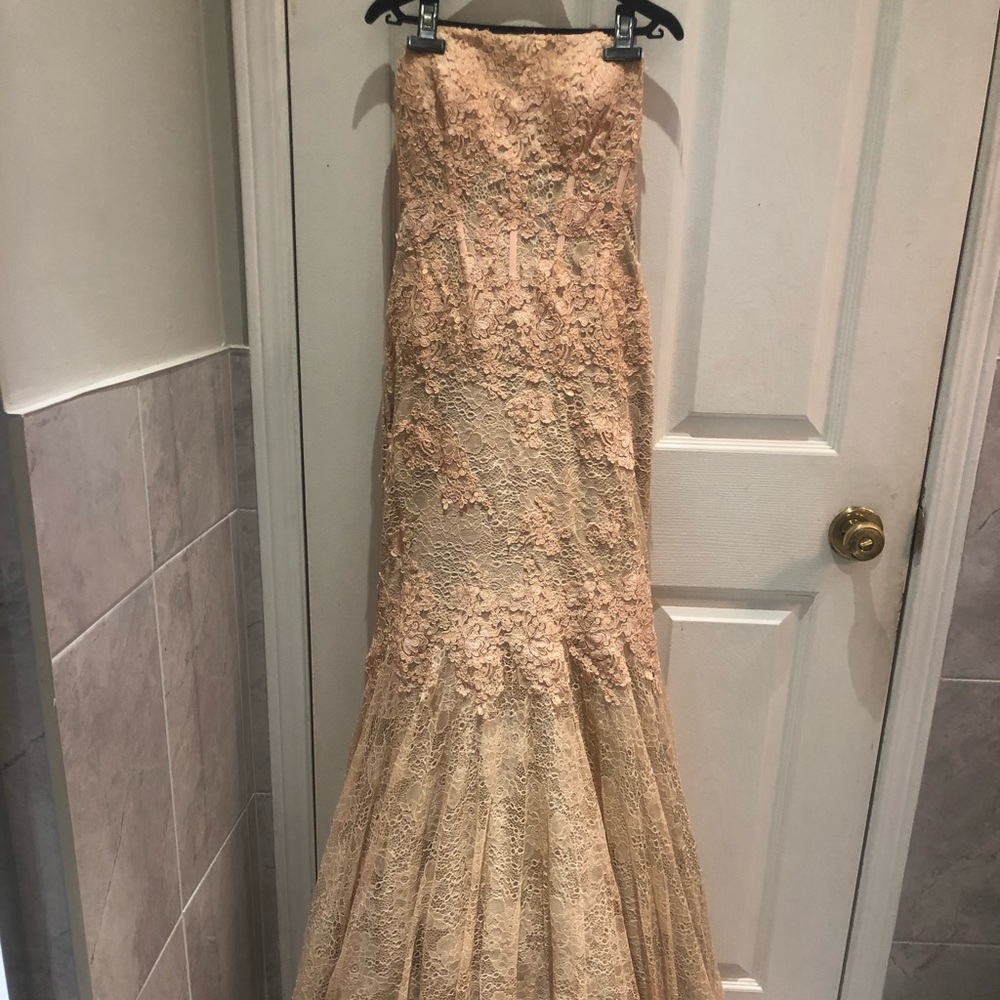 Light Pink Lace Gown/Dress for Prom, weddings, special formal occasions